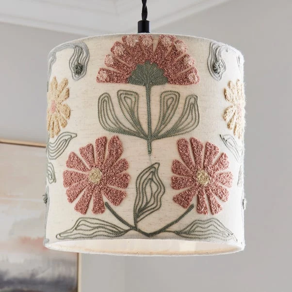 Floral Embroidered Lamp Shade 1 Floral Embroidered Lamp Shade