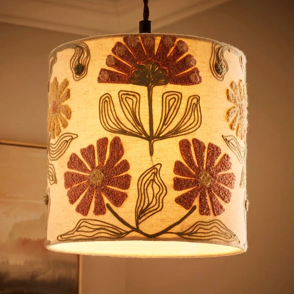 Floral Embroidered Lamp Shade 2 Floral Embroidered Lamp Shade - Image 2