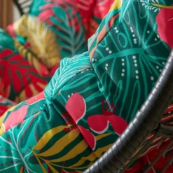 Black Egg Chair With Tropical Cushion -EGLO Shop 30867482 alt02