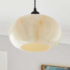 Lacey Alabaster Glass Easy Fit Pendant Shade