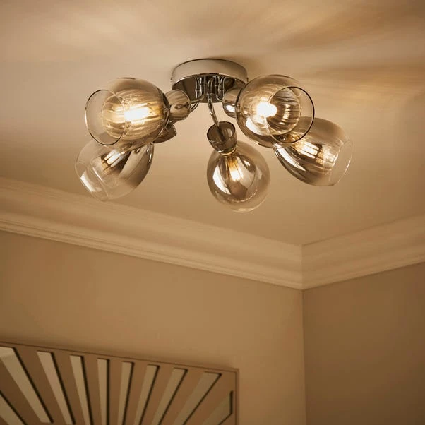 Sylvia 5 Light Semi Flush Ceiling Light 2 Sylvia 5 Light Semi Flush Ceiling Light - Image 2