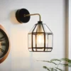 Industrial Painted Glass Wall Light