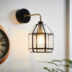 Industrial Painted Glass Wall Light