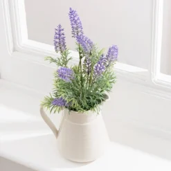 Artificial Lavender In Cream Ceramic Jug 7 Artificial Lavender In Cream Ceramic Jug -EGLO Shop 30869587 alt03