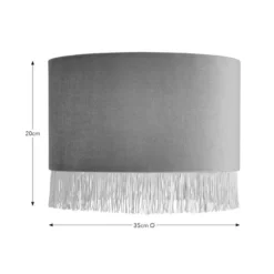 Fringed Velvet Drum Lamp Shade -EGLO Shop 30870733 alt08