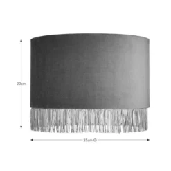 Fringed Velvet Drum Lamp Shade -EGLO Shop 30870758 alt08