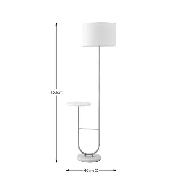 Carrara Marble Base Floor Lamp With Table 6 Carrara Marble Base Floor Lamp With Table - Image 6