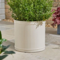 Round Galvanised Plant Pot 8 Round Galvanised Plant Pot -EGLO Shop 30872696