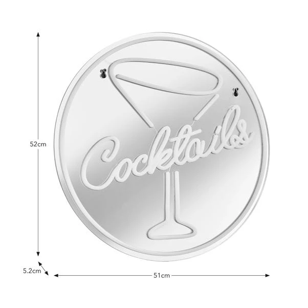 Cocktail Indoor Outdoor Mirrored Neon Sign 5 Cocktail Indoor Outdoor Mirrored Neon Sign - Image 5