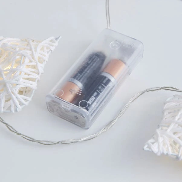 Wicker Hearts 10 LED String Lights 3 Wicker Hearts 10 LED String Lights - Image 3