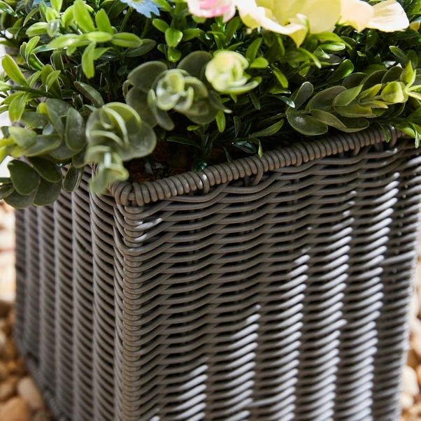 Artificial Floral Arrangement In Grey Trough 2 Artificial Floral Arrangement In Grey Trough - Image 2