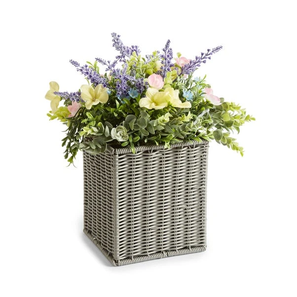 Artificial Floral Arrangement In Grey Trough 3 Artificial Floral Arrangement In Grey Trough - Image 3