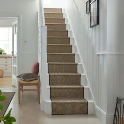 Diamond Jute Border Stair Runner