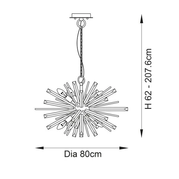 Vogue Orion 8 Light Ceiling Light 10 Vogue Orion 8 Light Ceiling Light - Image 10
