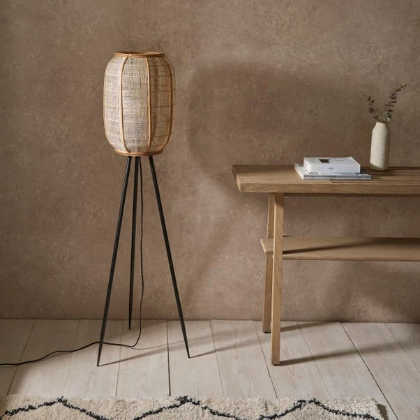 Vogue Zen Linen And Bamboo Floor Lamp 2 Vogue Zen Linen And Bamboo Floor Lamp - Image 2