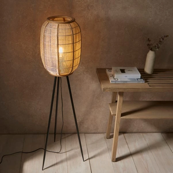 Vogue Zen Linen And Bamboo Floor Lamp 3 Vogue Zen Linen And Bamboo Floor Lamp - Image 3