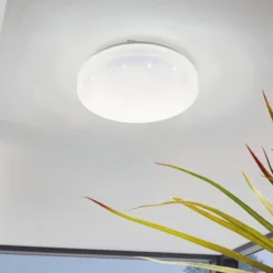 EGLO Frania-S 28cm Rounded Crystal Effect Flush Wall And Ceiling Light