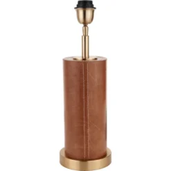 Laurence Tan Leather And Brass Cylindrical Table Lamp -EGLO Shop 30889388 alt03