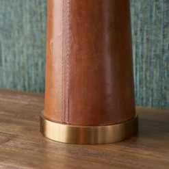 Laurence Tan Leather Brass Table Lamp -EGLO Shop 30889389 alt02