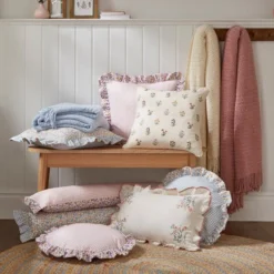 Primrose Floral Ruffle Edge Rectangular Cushion -EGLO Shop 30893264 alt05