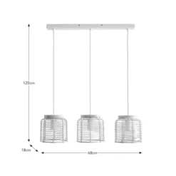 Emil Rattan 3 Light Diner Ceiling Light -EGLO Shop 30894608 alt08