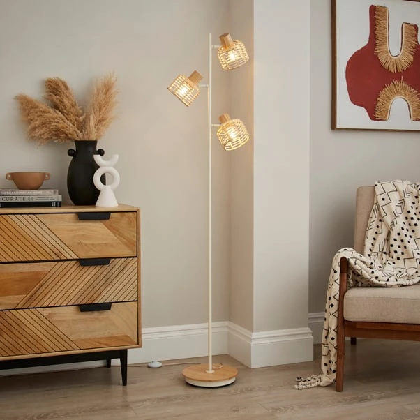 Emil Rattan 3 Light Adjustable Floor Lamp 1 Emil Rattan 3 Light Adjustable Floor Lamp