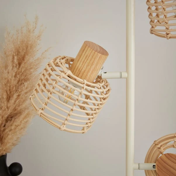 Emil Rattan 3 Light Adjustable Floor Lamp 3 Emil Rattan 3 Light Adjustable Floor Lamp - Image 3