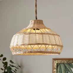 Carmen Rattan Easy Fit Pendant Shade