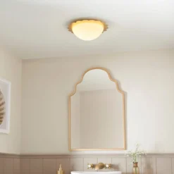 Scalloped Edge Bathroom Flush Ceiling Light -EGLO Shop 30894919 alt09