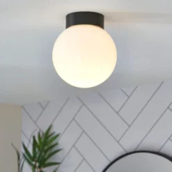 Sligo Industrial Outdoor Bathroom Flush Ceiling Light