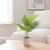 Artificial Palm Plant In White Palm Ceramic Plant Pot