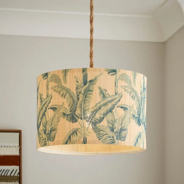Equatorial Palm Bamboo Drum Lamp Shade 1 Equatorial Palm Bamboo Drum Lamp Shade