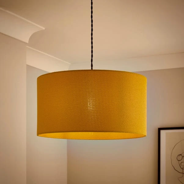 Barkweave Drum Lamp Shade 9 Barkweave Drum Lamp Shade - Image 9