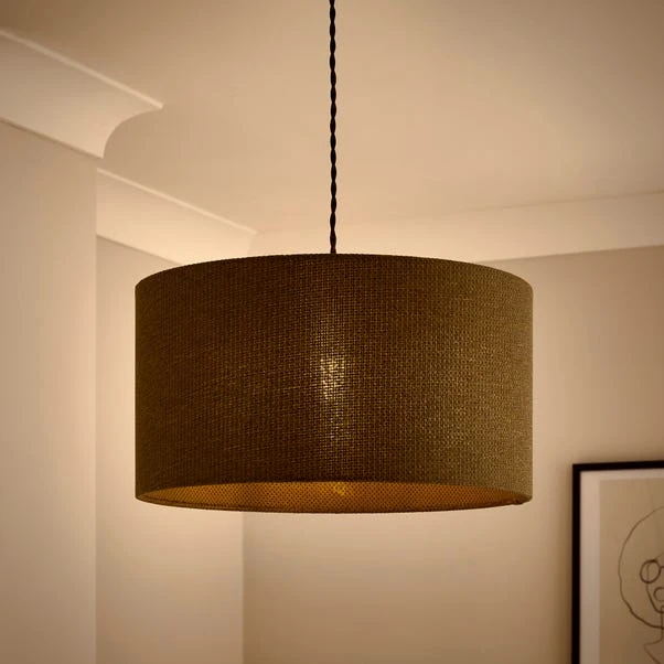 Barkweave Drum Lamp Shade 2 Barkweave Drum Lamp Shade - Image 2