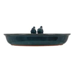 Fallen Fruits Petrol Ceramic Round Bird Bath -EGLO Shop 30900061 alt02