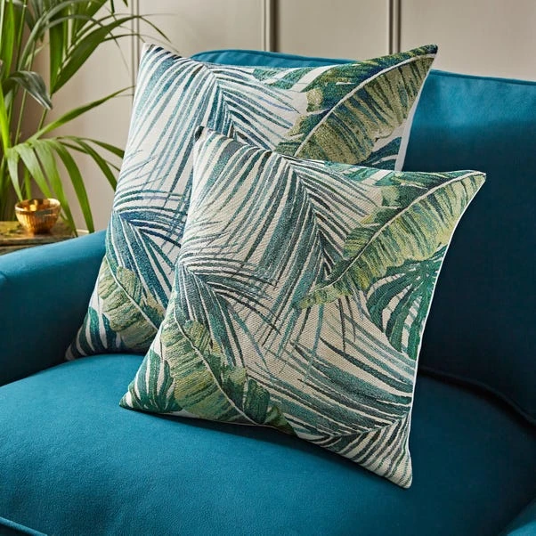 Palm Leaf Jacquard Cushion 6 Palm Leaf Jacquard Cushion - Image 6