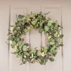 Artificial Eucalyptus And Pussy Willow Wreath