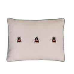 Meg Hawkins Bee Rectangular Cushion With Wooden Buttons