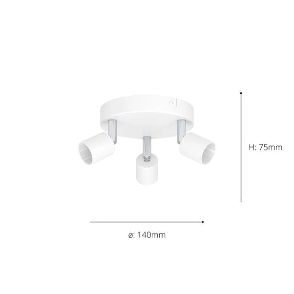 EGLO Essentials Stecci-E 3 Light Adjustable Semi Flush Spotlight 2 EGLO Essentials Stecci-E 3 Light Adjustable Semi Flush Spotlight - Image 2