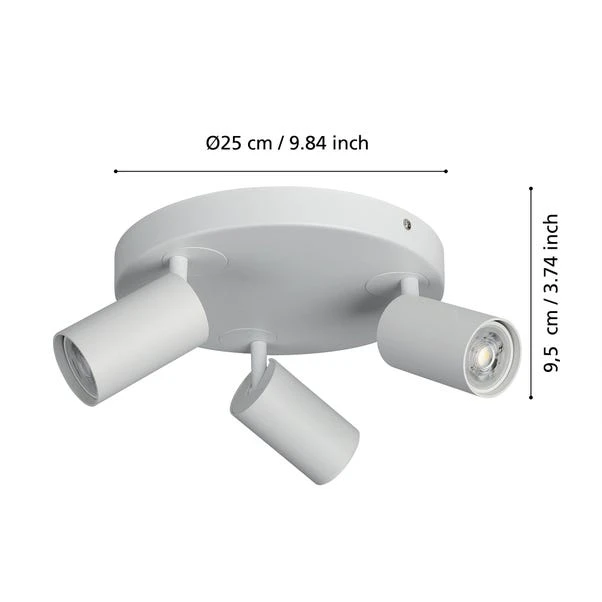 EGLO Telimbela-Z 3 Light Adjustable Semi Flush Spotlight 4 EGLO Telimbela-Z 3 Light Adjustable Semi Flush Spotlight - Image 4