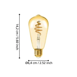 EGLO 9W Dimmable Spiral Filament LED ES Edison Smart Bulb -EGLO Shop 30907013 alt04