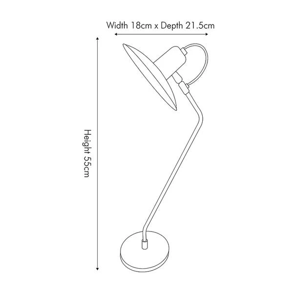 Camden Matt White Metal Angle Arm Task Table Lamp 7 Camden Matt White Metal Angle Arm Task Table Lamp - Image 7