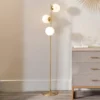 Asterope White Orb And Gold Metal Floor Lamp