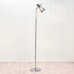 Monroe Waisted Glass And Metal Floor Lamp