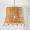 Fiesta Rattan Pom Pom Easy Fit Pendant Shade