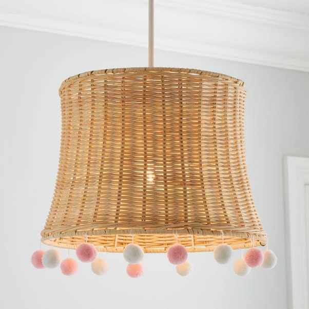 Fiesta Rattan Pom Pom Easy Fit Pendant Shade 1 Fiesta Rattan Pom Pom Easy Fit Pendant Shade