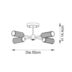 Vogue Bailey Ribbed 4 Light Semi Flush Ceiling Light -EGLO Shop 30912782 alt08