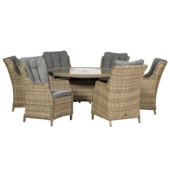 Wentworth 6 Seater Round Highback Comfort Dining Set -EGLO Shop 30915666 alt02