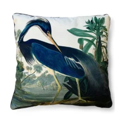 The Art Group John James Audubon Louisiana Heron Velvet Square Cushion