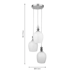 Kara 3 Light Adjustable Cluster Ceiling Light -EGLO Shop 30921002 alt08